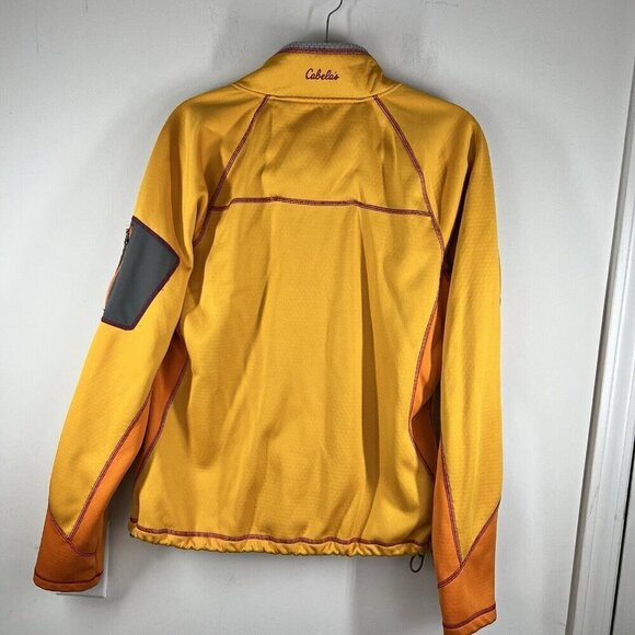 Cabela Women's Gold & Orange Fleece Pockets Full Zip Long Sleeve Jacket Size L - Picture 7 of 8